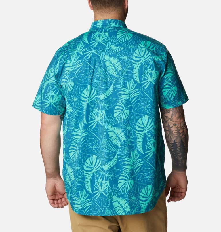Men's Columbia Rapid Rivers Printed Short Sleeve Shirts Turquoise | Plus Size CA-Q13C5